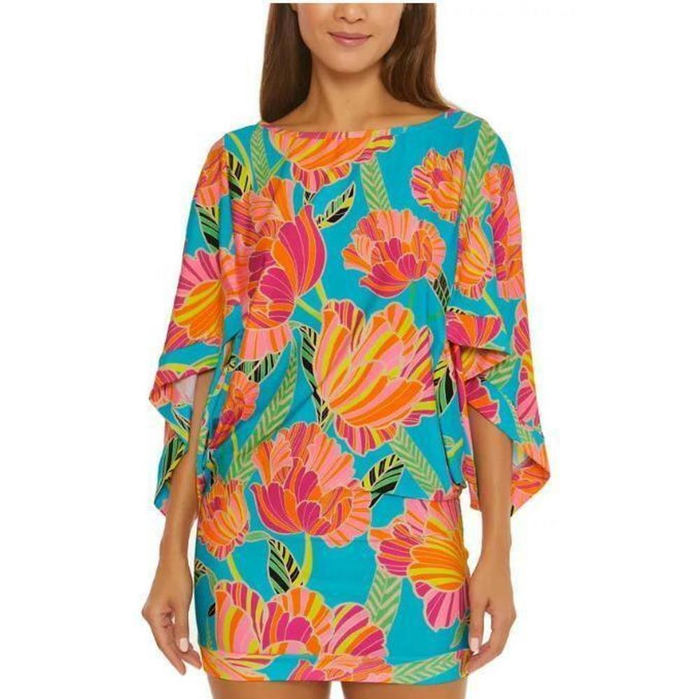 Trina Turk Women's Poppy Cascading-Sleeve Tunic Cover-Up S